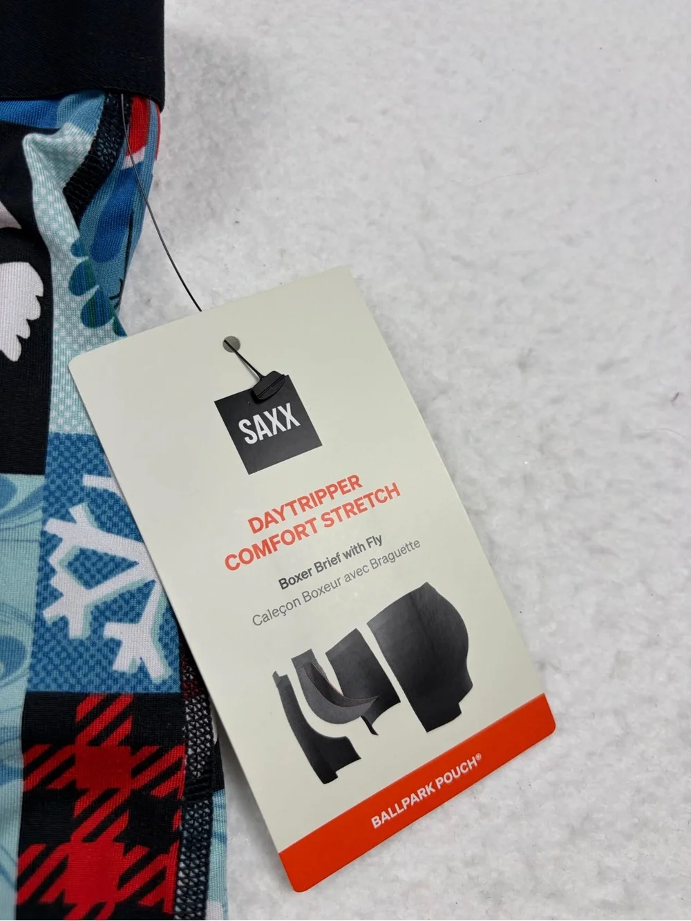 SAXX |‎ Men's Blue Chalet Print Boxer Briefs NWT XXL